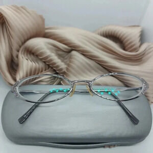 Vera Wang V130 Silver with  Pink Crystal Frame Glasses Handmade in Italy
